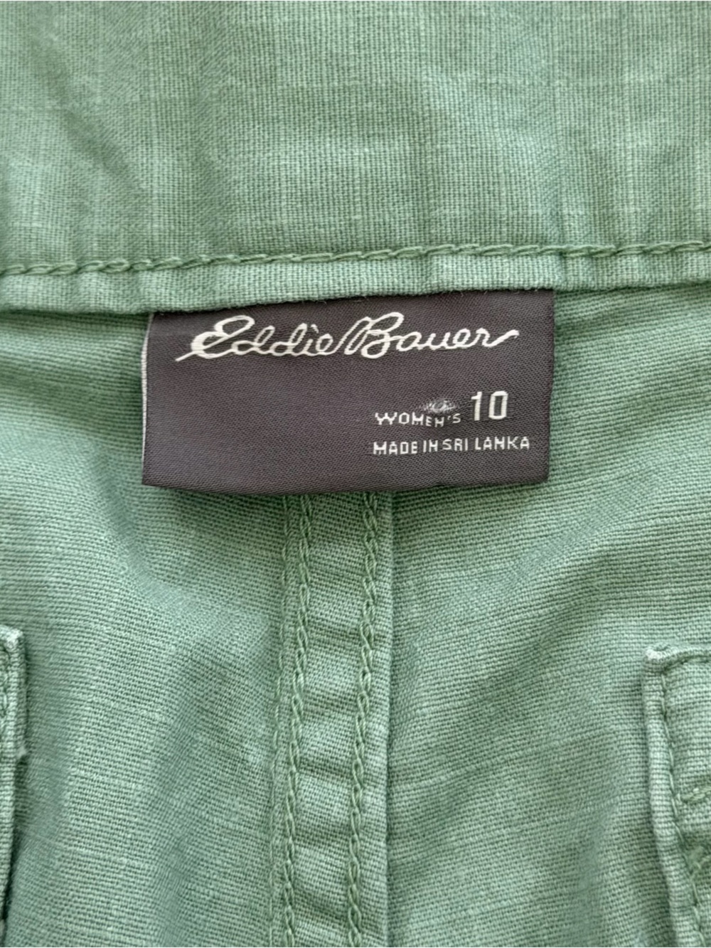 Eddie Bauer Womens Green Chinos Straight Leg Pants 10 Tall EUC Hiking Outdoor - Picture 3 of 8